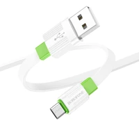 Borofone Kabelis BX89 Union - USB to Micro USB - 2,4A 1 metras baltas-zaļs