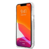 Karl Lagerfeld Skystas blizgučiai Karl&Choupette dėklas telefonui iPhone 13 Pro Max 6.7" - sidabrinis