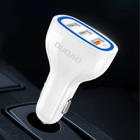Dudao automobilinis įkroviklis su greitu įkrovimu Quick Charge 3.0 QC3.0 2.4A 18W 3x USB baltas (R7S white)