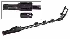 Asmenukių lazda - PROFESIONALI - su nuimamu Bluetooth nuotolinio valdymo pultu rankenoje - Tipas 5 juoda