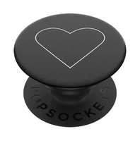 Popsockets 2 baltos širdies juodas laikiklis ir telefono stovas