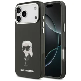 Karl Lagerfeld IML akvarelės Karl ir logotipo magnetinis dėklas telefonui iPhone 17 Pro Max - juodas