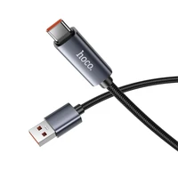 Kabelis USB A į USB C Hoco 5A su ekranu 1 m X112 juodas