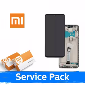 Ekranas skirtas Xiaomi Redmi 10A / 9A / 9C / 9AT juodas su rėmeliu (Service Pack)