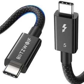 "BlitzWolf BW-HDC8" 240W USB-C į USB-C kabelis, 1,5 m (juodas)
