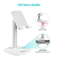 Choetech H035 aliuminis stovas telefonui arba planšetiniam kompiuteriui, reguliuojamas - baltas ir sidabrinis
