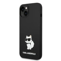 Karl Lagerfeld silikoninis Choupette dėklas telefonui iPhone 14 Plus - juodas