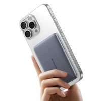 Baseus PicoGo AM41 5000mAh 20W itin plona Magnētinė Išorinė baterija su juodu Baseus Simple USB-C 60W 30cm kabeliu - pilka