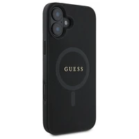 Guess Saffiano Classic Logo Magnetinis dėklas iPhone 16 - juodas