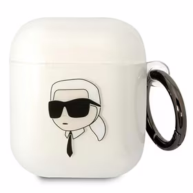 Karl Lagerfeld KLA2HNIKTCT AirPods 1/2 dėklas permatomas Karl`s Head