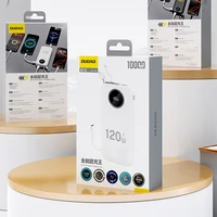 Dudao K13 10000mAh išorinė baterija su įmontuotu kabeliu - balta