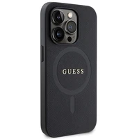 Guess GUHMP14LPSAHMCK dėklas iPhone 14 Pro - juodas Saffiano MagSafe