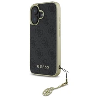 Guess 4G Charms Kolekcijos dėklas iPhone 16 - juodas