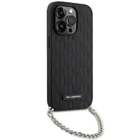Karl Lagerfeld KLHCP14LSACKLHPK iPhone 14 Pro 6.1" juodas/juodas hardcase Saffiano Monograma Grandinė