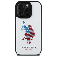 US Polo USHCP15XPUSH iPhone 15 Pro Max 6.7" balta/balta Odinis didelis DH Amerikos vėliava