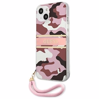Guess GUHCP13MKCABPI iPhone 13 6.1" rožinis/rožinis kietas dėklas Camo Dirželis Kolekcija
