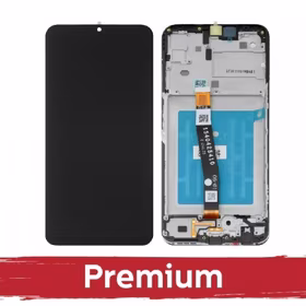 LCD ekranas suderinamas su Samsung A226 A22 5G juodas su rėmeliu OEM