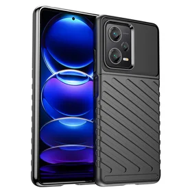 Thunder Case dėklas Xiaomi Redmi Note 12 Pro+ silikoninis šarvuotas dėklas juodas