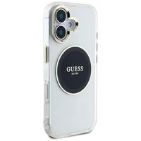 Guess IML Metal Colored Circle Classic Logo Magnetinis dėklas telefonui iPhone 16 - juodas
