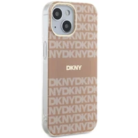 DKNY IML Mono ir juostelės Magnetinis dėklas iPhone 15 / 14 / 13 - rožinė