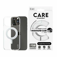 CARE by PanzerGlass dėklas telefonui su stovu MagSafe iPhone 15 Pro Max - sidabrinis