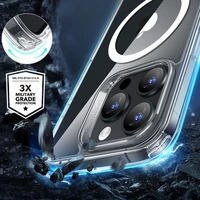 ESR Classic Hybrid Halolock Magnetinis dėklas telefonui + grūdintas stiklas iPhone 16 Pro Max - skaidrus