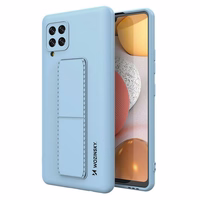 Wozinsky Kickstand Case silikoninis dėklas su stovu Samsung Galaxy A42 5G šviesiai mėlyna