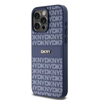 DKNY Odinis mono juosta ir metalinis logotipas dėklas telefonui iPhone 15 Pro Max - mėlynas