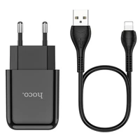 Įkroviklis Hoco USB A 2A 10W + Kabelis USB A į Lightning N2 juodas