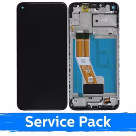 Ekranas skirtas Samsung M115 M11 juodas su rėmeliu (Service Pack)