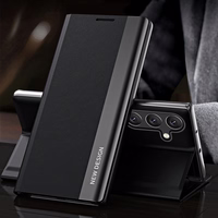 Sleep Pro dėklas Samsung Galaxy S24 FE su atverčiamu dangteliu ir stovu - juodas