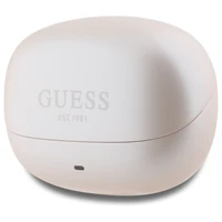Guess Bluetooth ausinės GUTWST88MCTGP TWS + įkrovimo stotelė rožinės kapsulė spausdintas logotipas