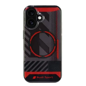 Audi IML Sport Magnetinis iPhone 16 6.1" juodas/juodas kietas dėklas AUS-IMLMIP16-RSQ/D2-BK
