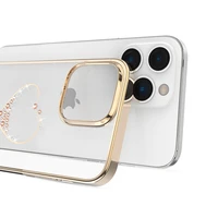 Kingxbar Wish Series silikoninis dėklas telefonui iPhone 14 Plus auksinės spalvos su Swarovski kristalais