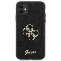 Guess GUHCN61HG4SGK dėklas iPhone 11 / Xr - juodas blizgus užrašas Didelis 4G