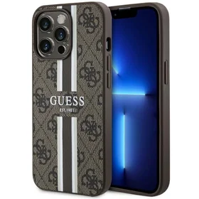 Guess GUHMP13LP4RPSW iPhone 13 Pro / 13 6.1" rudas/rudas kietas dėklas 4G Printed Stripes MagSafe