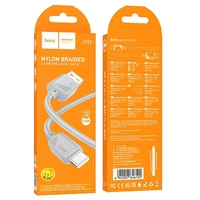 Kabelis USB-A į USB-C Hoco 3A 1 m X113 pilkas