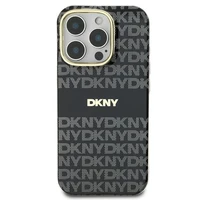 DKNY Kartotinis tekstūros raštas su juostele iPhone 16 Pro Dėklas telefonui - juodas