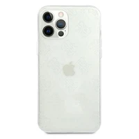 Guess GUHCP12M3D4GTR iPhone 12/12 Pro 6.1" skaidrus kietas dėklas 4G 3D rašto kolekcija