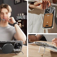 ESR Classic Hybrid Kickstand Halolock MagSafe dėklas rinkinys su stovu + grūdintas stiklas iPhone 16 Pro - skaidrus