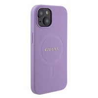 Guess GUHMP15SPSAHMCU iPhone 15 6.1" violetinis/violetinis kietas dėklas Saffiano MagSafe