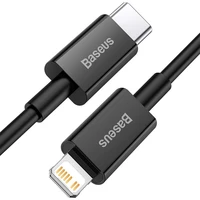 Baseus kabelis Superior PD USB-C - Lightning 1,0 m juodas 20W