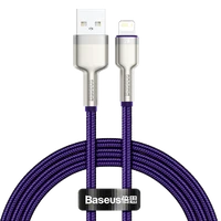 USB laidas "Lightning Baseus Cafule", 2,4 A, 1 m (violetinis)