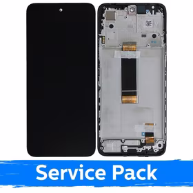 LCD ekranas suderinamas su Xiaomi Redmi 12 4G / Redmi 12 5G / Poco M6 Pro 5G juodas su rėmeliu (Service Pack)