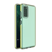 Spring Case (m) su skaidriu TPU gel apsauginiu dėklu su spalvotu rėmeliu Samsung Galaxy A72 4G - geltonas