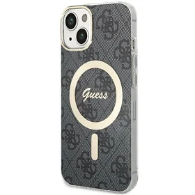 Guess 4G Magnetinis dėklas telefonui iPhone 15 Plus / 14 Plus - juoda