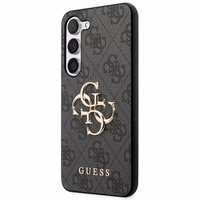 Guess 4G Didelio Metalinio Logotipo Dėklas telefonui Samsung Galaxy S24+ - juodas