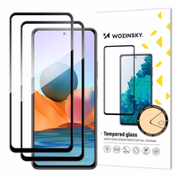 Wozinsky Full Glue stiklas Xiaomi Redmi Note 12 Pro+ / Note 12 Pro / Note 12 5G / Note 12 / Note 10 Pro - juodas (2 vnt.)