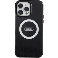 Audi IML Magnetinis dėklas su dideliu logotipu telefonui iPhone 14 Pro Max - juodas