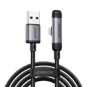 Joyroom S-A56 EnjoyX serijos 90° USB-A - Lightning 3A kabelis 1.2m - juodas